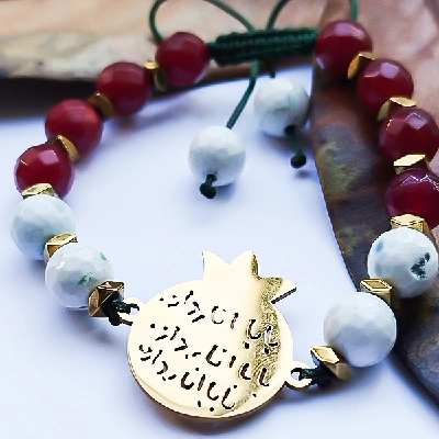 دستبند سنگ و پلاک استیل