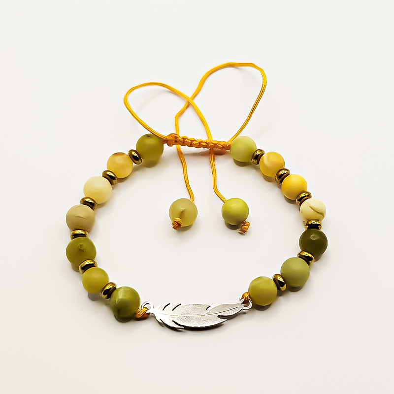 دستبند سنگی با پلاک برگ استیل مدل دارا بلتاگالری 8 دستبند سنگی با پلاک برگ استیل مدل دارا بلتاگالری