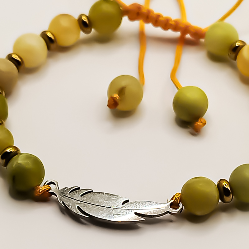 دستبند سنگی با پلاک برگ استیل مدل دارا بلتاگالری 4 دستبند سنگی با پلاک برگ استیل مدل دارا بلتاگالری