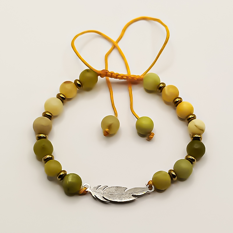 دستبند سنگی با پلاک برگ استیل مدل دارا بلتاگالری 6 دستبند سنگی با پلاک برگ استیل مدل دارا بلتاگالری - تصویر 6