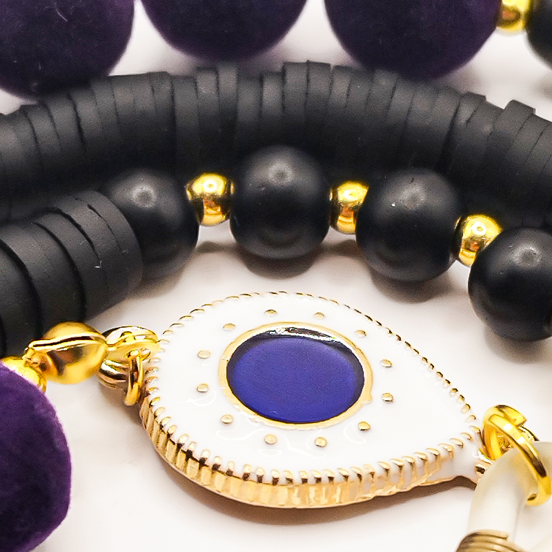 بند عینک اونیکس مات و فیمو مشکی بلتا گالری مدل مالدیو 19 بند عینک لوکس استیل و اونیکس بلتا