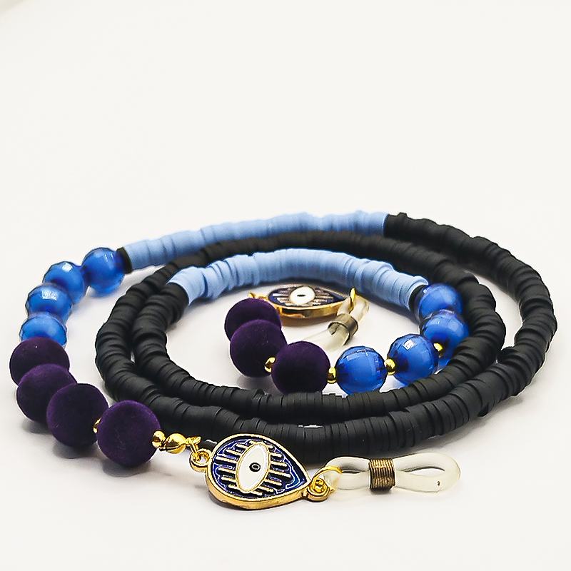 بند عینک فیمو مشکی و آبی آسمانی بلتا گالری مدل فروغ 9 بند عینک زنانه فیمو مشکی و آبی آسمانی بلتا گالری