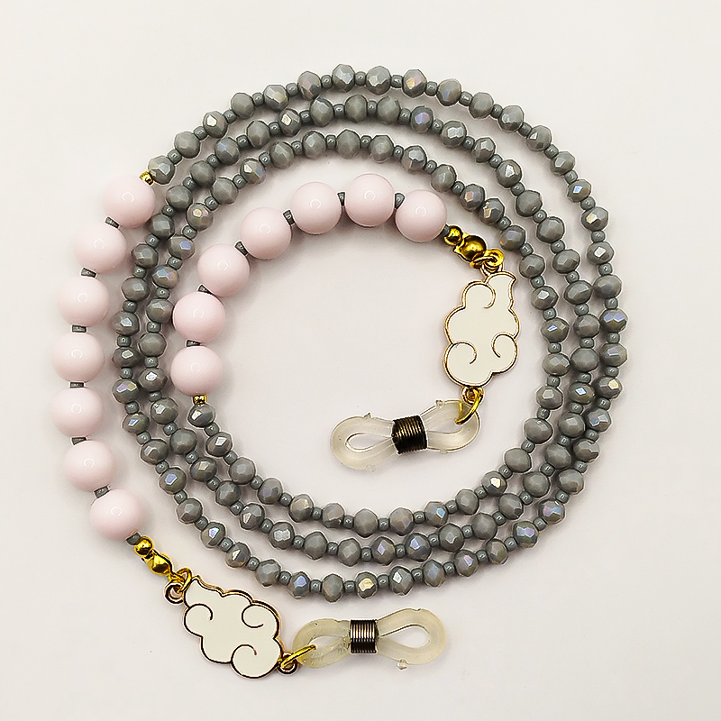 بندعینک بلتاگالری کریستالی طوسی و صورتی مدل خیال تو