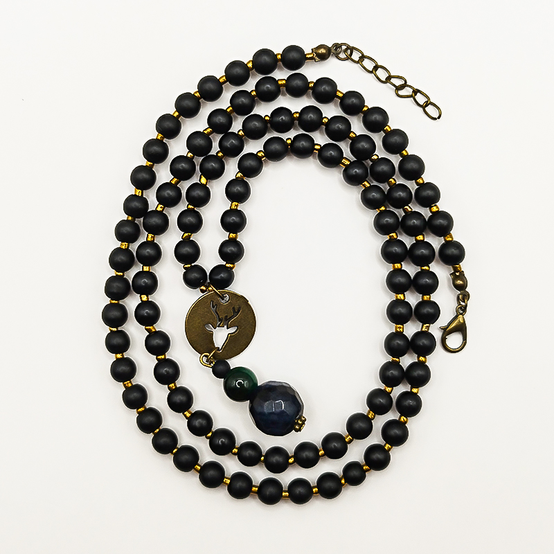 گردنبند بلتاگالری با سنگ انیکس و پلاک گوزن مدل هلنا 3 گردنبند بلتاگالری با سنگ انیکس و پلاک گوزن مدل هلنا