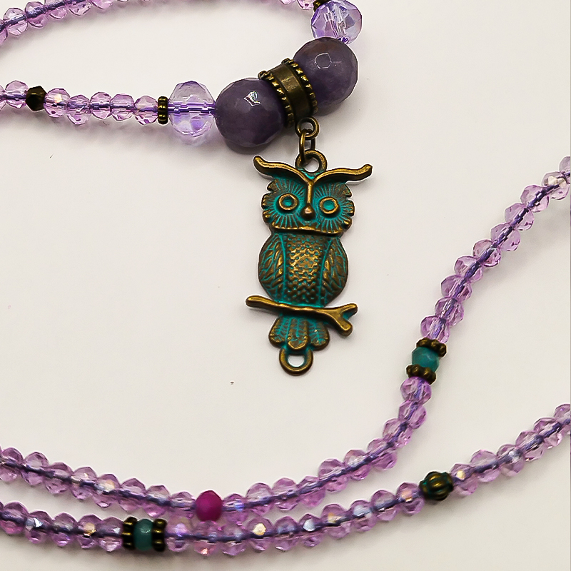 گردنبند بنفش بلتاگالری مدل نسترن با آویز جغد 7 گردنبند بنفش بلتاگالری مدل نسترن با آویز جغد