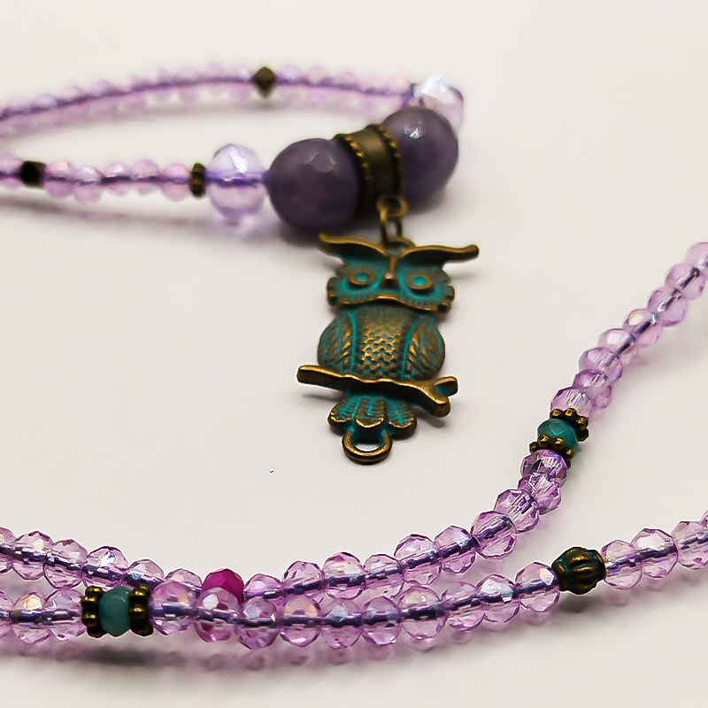 گردنبند بنفش بلتاگالری مدل نسترن با آویز جغد 9 گردنبند بنفش بلتاگالری مدل نسترن با آویز جغد