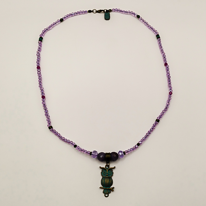 گردنبند بنفش بلتاگالری مدل نسترن با آویز جغد 11 گردنبند بنفش بلتاگالری مدل نسترن با آویز جغد