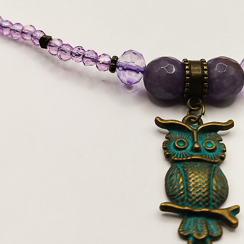 گردنبند بنفش بلتاگالری مدل نسترن با آویز جغد 4 گردنبند بنفش بلتاگالری مدل نسترن با آویز جغد